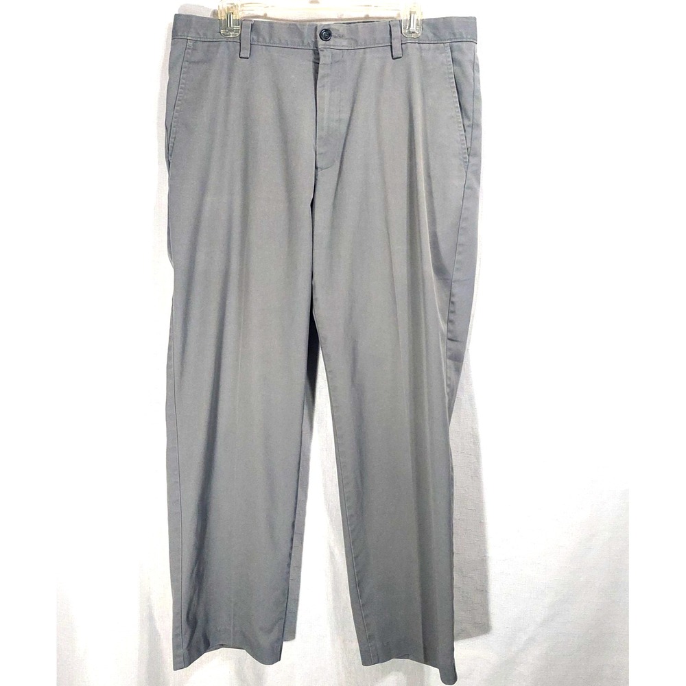 Dockers Mens 36/29 Classic Fit Pants Gray Cotton Polyester Zipper Button